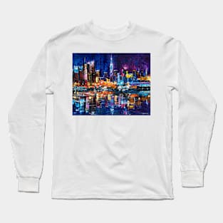 Shiny New York At Night Long Sleeve T-Shirt